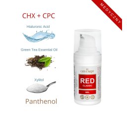 ORTHOSEPT Red Classic żel 15ml  (kwas hialuronowy + pantenol + olejek z drzewa herbacianego + xylitol + CPC + Chlorheksydyna 0,2%)
