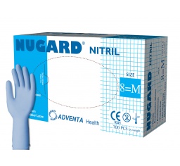 Rękawice NIYTRYL, bezpudrowe NUGARD - niebieskie - rękawiczki medyczne /kor/ - rozmiar: XS