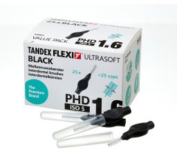 Tandex czyściki międzyzębowe FLEXI ISO5 PHD1,6 0,70 x 5,00mm Medium Black (czarne) <b>ULTRA SOFT</b> 25szt. w opak.