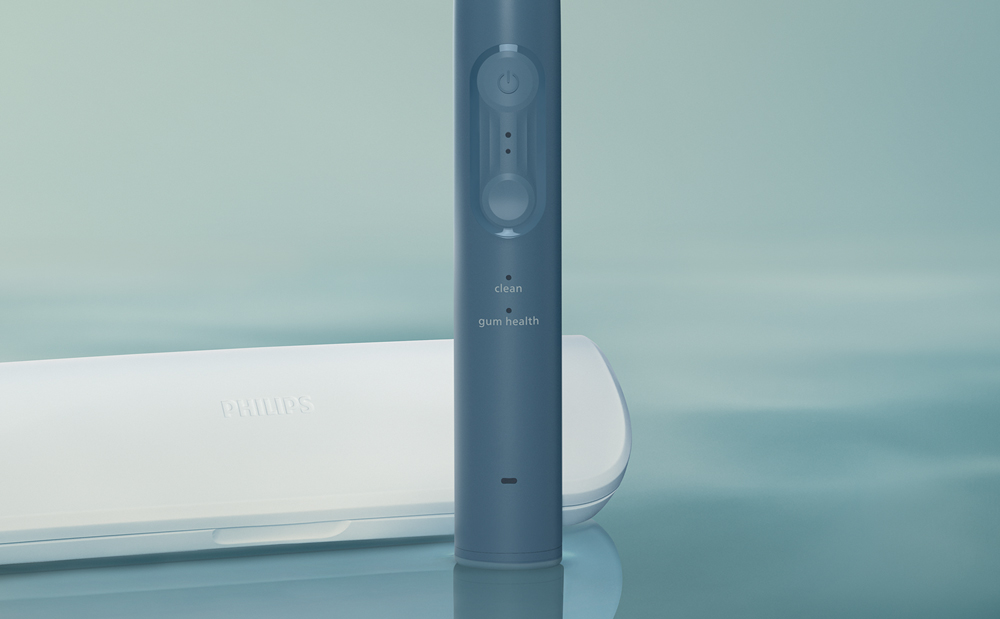 Grafika przedstawiająca dolną część szczoteczki sonicznej Philips Sonicare.