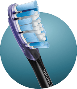 Zbliżenie na końcówkę szczoteczki.