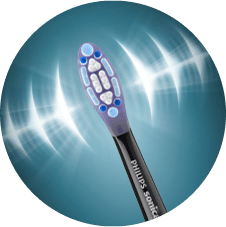 Podłużna końcówka. Po prawej i lewej stronie roztaczają się świetlne półokręgi imitujące jej ruchy.