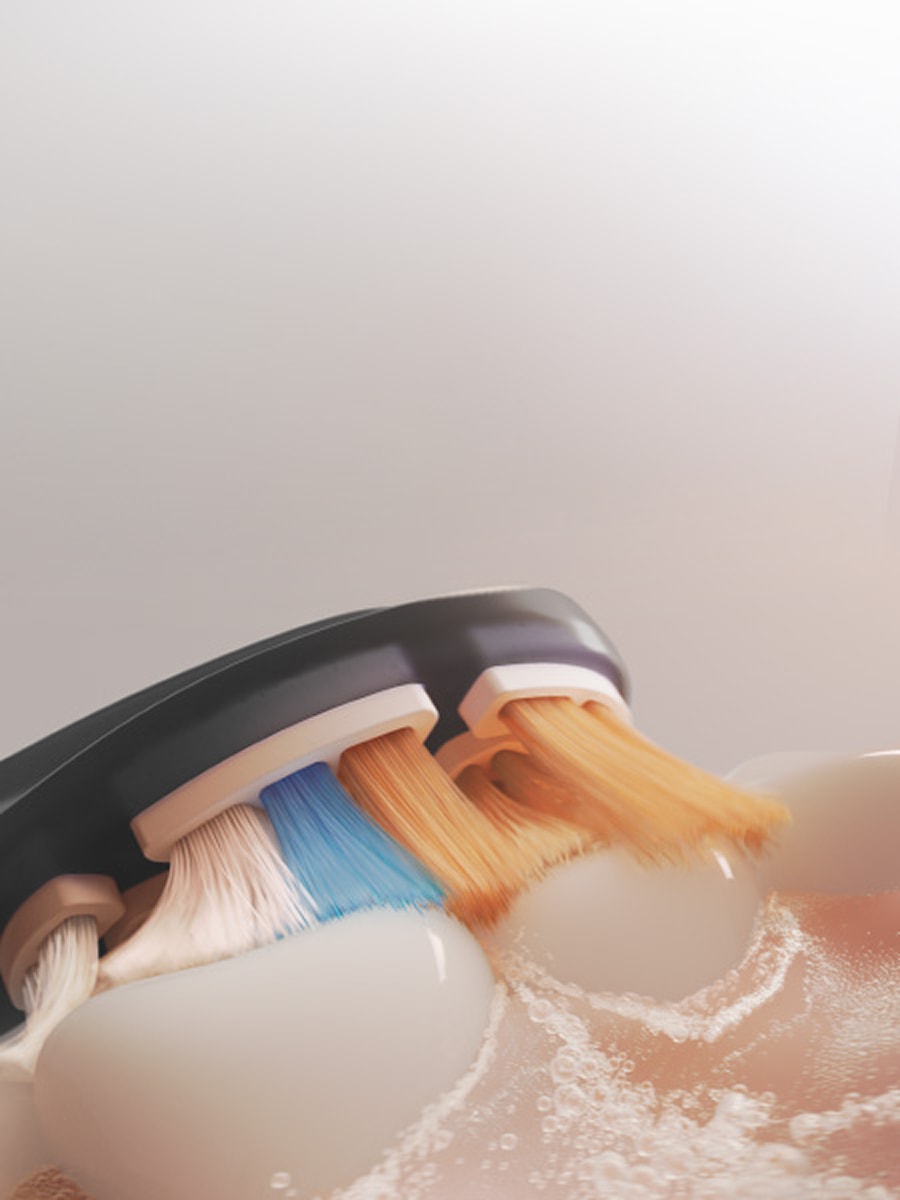 Zbliżenie na szczoteczkę myjącą zęby.