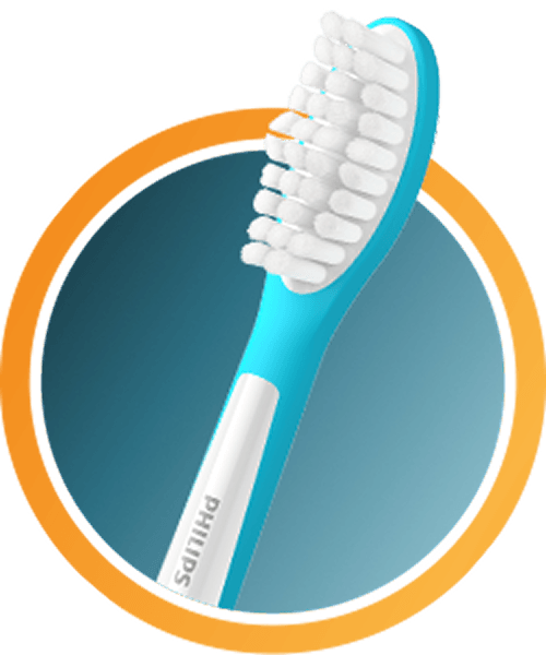 Biało-niebieska końcówka z białymi włóknami.