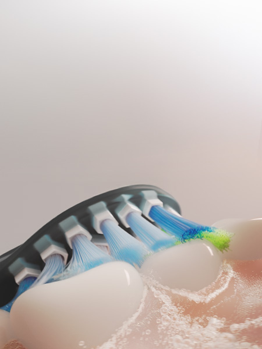 Zbliżenie na szczoteczkę myjącą zęby.