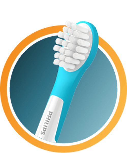 Biało-niebieska końcówka z białymi włóknami.