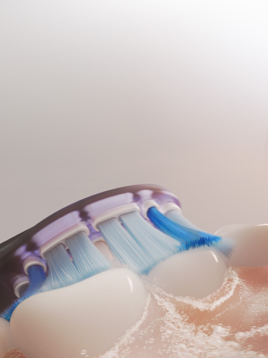 Zbliżenie na szczoteczkę myjącą zęby.