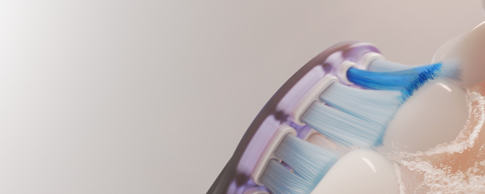 Zbliżenie na szczoteczkę myjącą zęby.
