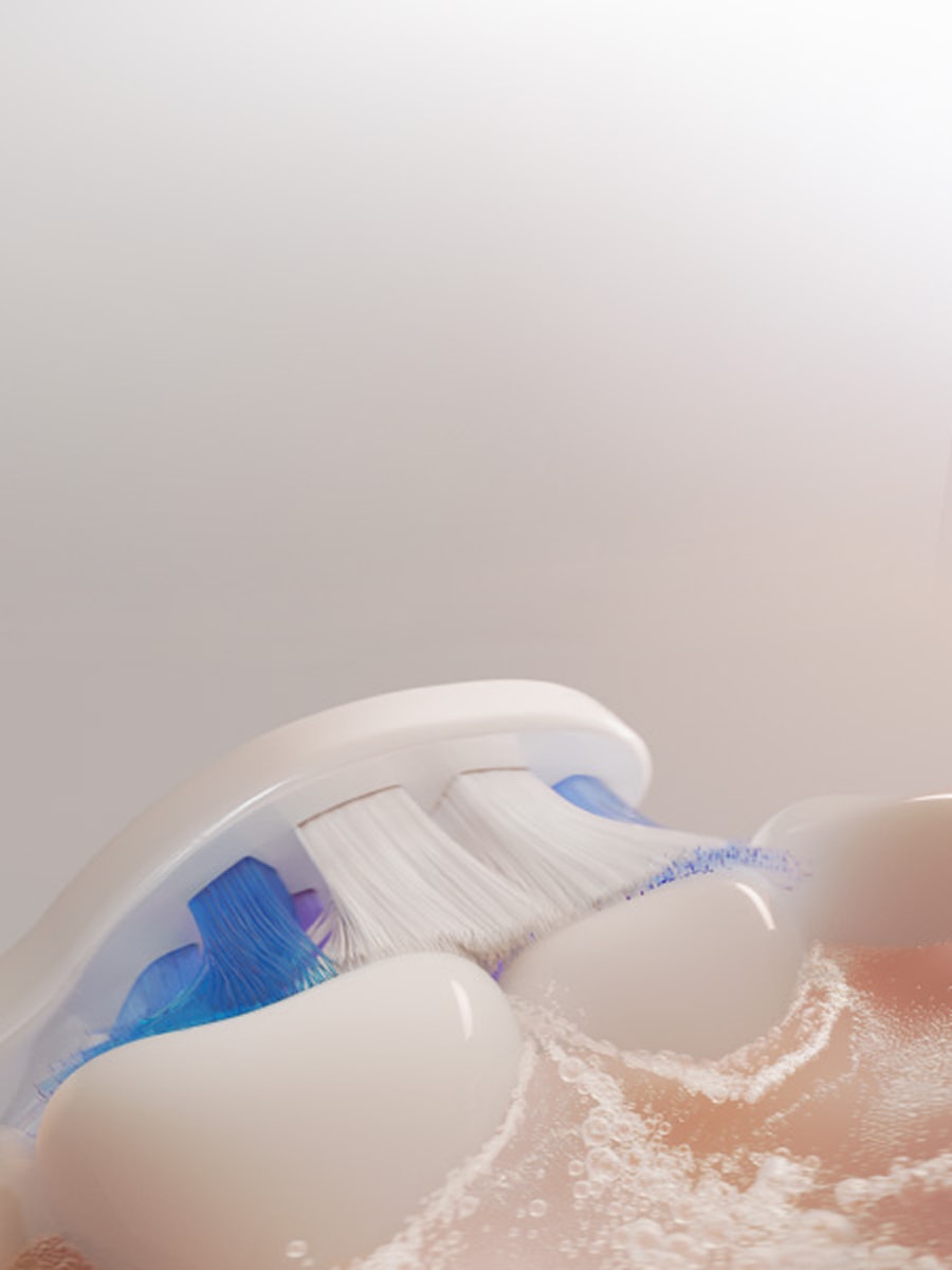 Zbliżenie na szczoteczkę myjącą zęby.