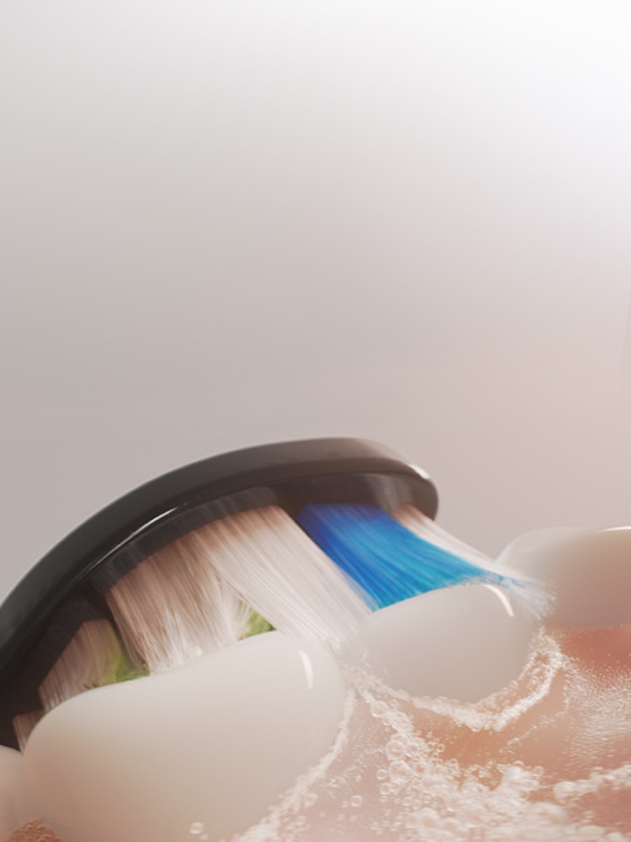 Zbliżenie na szczoteczkę myjącą zęby.