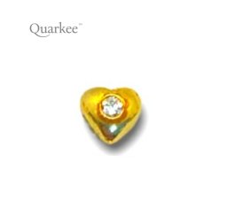 Quarkee 22K Gold Heart with Diamond 0,01 ct / Serce z diamentem 0,01 ct