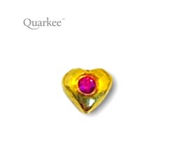 Quarkee 22K Gold Heart with Ruby / Serce z rubinem