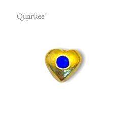 Quarkee 22K Gold Heart with Sapphire / Serce z szafirem