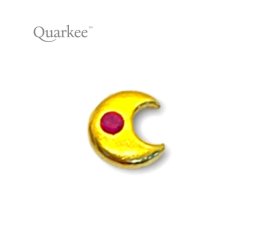 Quarkee 22K Gold Moon with Ruby / Księżyc z rubinem