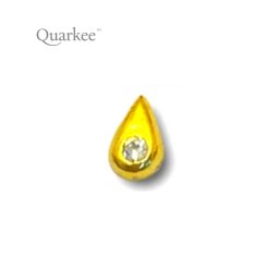 Quarkee 22K Gold Pear with Cubic Zirconia / Łezka z cyrkonią