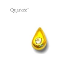 Quarkee 22K Gold Pear with Diamond 0,01 ct / Łezka z diamentem 0,01 ct