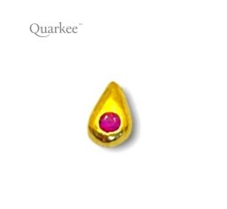 Quarkee 22K Gold Pear with Ruby / Łezka z rubinem