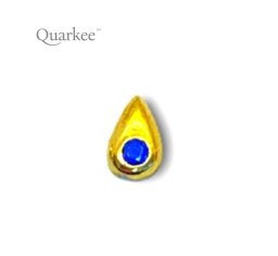 Quarkee 22K Gold Pear with Sapphire / Łezka z szafirem