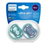 AVENT Smoczki do uspakajania Ultra Air Boy z rysunkami 2szt. 18m+ SCF349/18