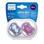 AVENT Smoczki do uspakajania Ultra Air Girl z rysunkami 2szt. 18m+ SCF349/22