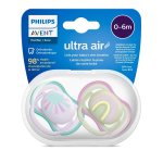 AVENT Smoczki do uspakajania Ultra Air Girl z rysunkami 2szt. 0-6m SCF085/59