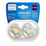 AVENT Smoczki do uspakajania Ultra Air Boy z rysunkami 2szt. 6-18m SCF085/60