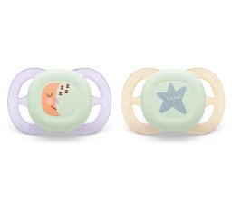 AVENT Smoczki do uspakajania 0-2m Ultra Start 2szt. SCF075/17 - świecący w ciemności