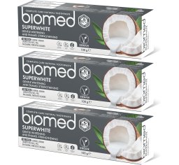 BIOMED pasta SUPERWHITE 3x100g 3-PACK - DELIKATNIE WYBIELA I WZMACNIA WRAŻLIWE SZKLIWO