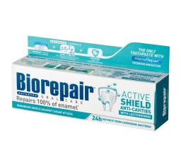 Biorepair Pasta Active Shield - aktywna ochrona 75ml - przeciw ubytkom w szkliwie, z laktoferyną