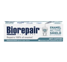 Biorepair Pasta Active Shield - aktywna ochrona 75ml - przeciw ubytkom w szkliwie, z laktoferyną