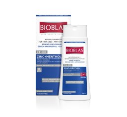 BIOTA BIOBLAS szampon do włosów z cynkiem i mentolem (przeciwłupieżowy) przeciw wypadaniu włosów 360ml