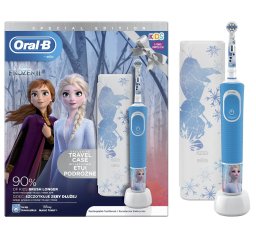 Braun Oral-B szczoteczka akumulatorowa dla dzieci D100 Kids FROZEN - Kraina Lodu + <b>etui podróżne</b> D100.413.2K