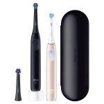 Braun Oral-B szczoteczka elektryczna iO2 zestaw DUO Night Black & Calm Pink - 3 końcówki w zestawie + etui - szczoteczka magnetyczna
