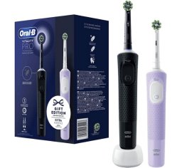 Braun Oral-B szczoteczka elektryczna Vitality PRO D103 Protect X Clean DUO - Black (czarna) + Purple (fioletowa) - D103.423.3H