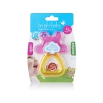 BRUSH-BABY - gryzak dla dzieci Cool&Calm Rattle Teether od 4 miesiąca życia (1szt.) - kolor różowo - pomarańczowy