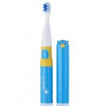 BRUSH-BABY - szczotka soniczna podróżna Go-KIDZ Electric Travel Toothbrush z naklejkami dla dzieci - kolor niebieski