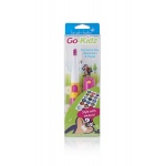 BRUSH-BABY - szczotka soniczna podróżna Go-KIDZ Electric Travel Toothbrush z naklejkami dla dzieci - kolor różowy