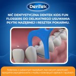 Dentek Kids Fun Flossers dla dzieci – dziecięce flossery z delikatną nicią dentystyczną o owocowym smaku, 40 szt.