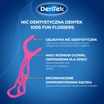 Dentek Kids Fun Flossers dla dzieci – dziecięce flossery z delikatną nicią dentystyczną o owocowym smaku, 40 szt.