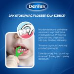 Dentek Kids Fun Flossers dla dzieci – dziecięce flossery z delikatną nicią dentystyczną o owocowym smaku, 40 szt.