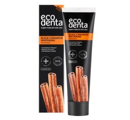 ECODENTA Black line - BLACK CINNAMON - czarna pasta do zębów WYBIELAJĄCA z węglem drzewnym i z dodatkiem cynamonu 100ml