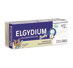 Elgydium Baby Pasta do zębów dla dzieci od 6 miesięcy do 2 lat z organiczną wodą rumiankową 30 ml