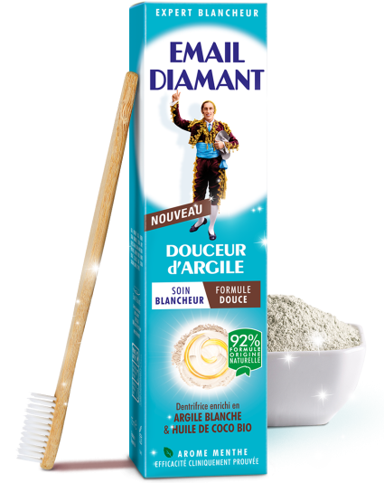 Email Diamant Doucer d'Argile - pasta do zębów olejem kokosowym i białą glinką - 92% naturalnych składników 75ml - RONDO plus