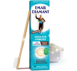 Email Diamant Doucer d’Argile - pasta do zębów wybieljącą z olejem kokosowym i białą glinką - 92% naturalnych składników 75ml