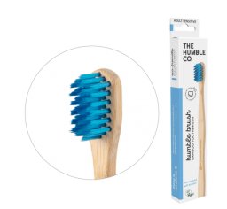 Humble Brush Sensitive - ekologiczna szczoteczka z bambusa do zębów z niebieskim włosiem (super miękka)