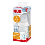 NUK Butelka FC+ szklana 120ml (smoczek SILIKON do mleka) niebieska 747114C