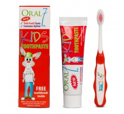 ORAL7 Kids Toothpaste 50ml - pasta do zębów od 6 roku życia (tutti-frutti) + szczoteczka do mycia zębów