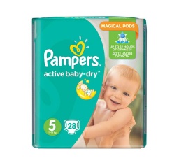 Pampers Active Baby Dry rozmiar 5 (Junior) 11-18kg 28szt. Pieluszki jednorazowe 