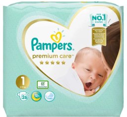 Pampers Premium Care rozmiar 1 (Newborn) 2-5kg 26szt. Pieluszki jednorazowe 