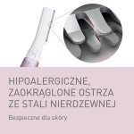 Panasonic Trymer na baterie do brwi i twarzy ES-WF71-V503 - fioletowy (zaokrąglone ostrza ze stali nierdzewnej, elastyczna ruchoma głowica, nasadka ochronna)